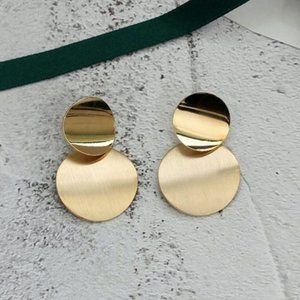 Gold Double Circle Earrings
